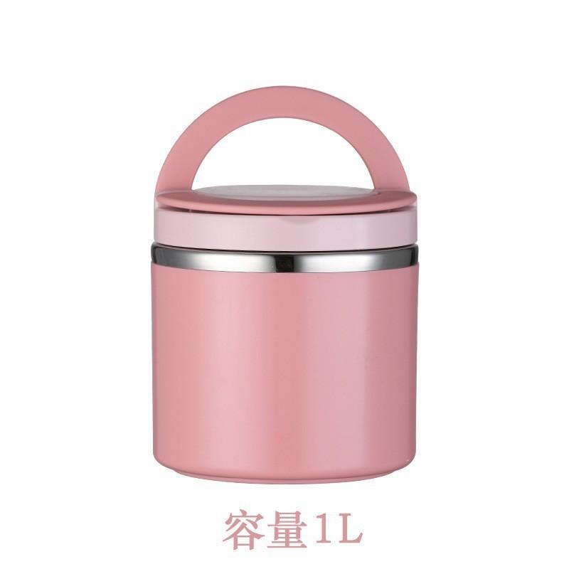 Round Lunch Box Stainless Steel Leak Proof Insulated Large Capacity Food Thermal Jar Soup Containers Food Storage Box 630ML/1L