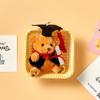 Graduation Cap and Teddy Bear Keychain + Message Card + Checkbox