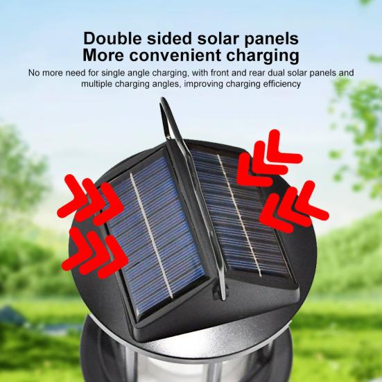 Solar Camping Lantern IP65 Waterproof USB Rechargeable Outdoor Garden Courtyard Porch Light Super Bright Hiking Tent Hanging Lamp
