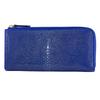 Stingray L-shaped Zipper Long Wallet (Blue)