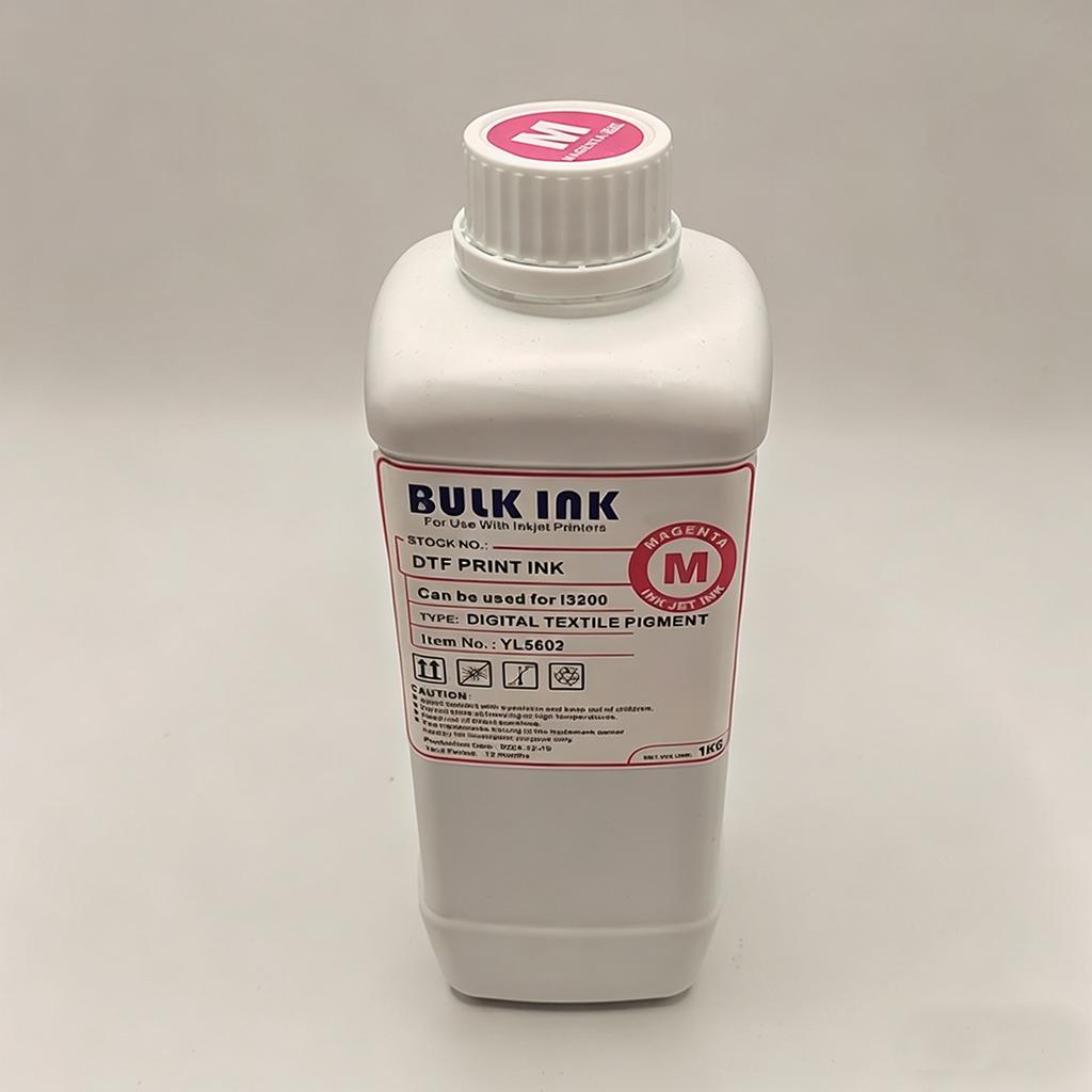 1000ml Water Based CMYK White DTF Ink Anti-Clogging Vivid Color for PET Film T-Shirt Garment Heat Transfer Printing