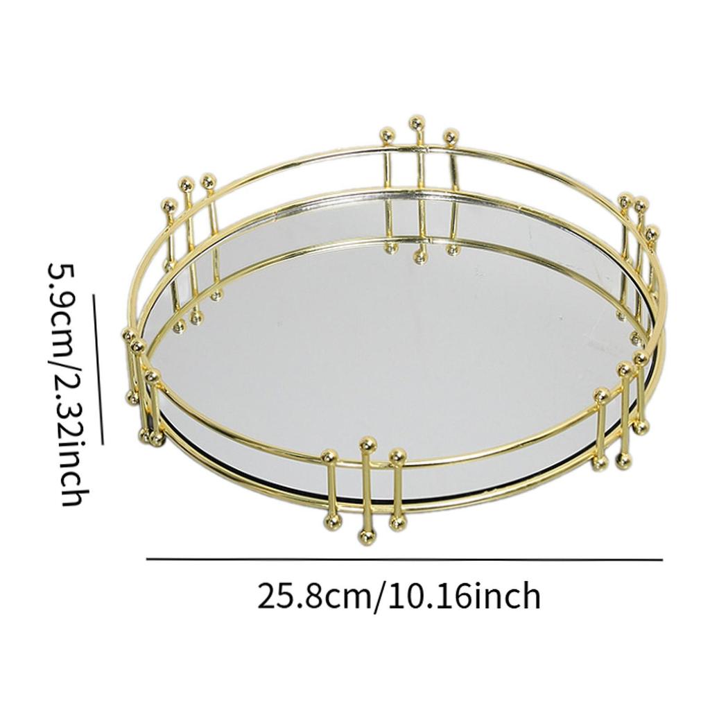 Vanity Tray Wall Mounted Mirror Round Mirrored Ideal Gift Jewelry Tray for