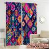 2pcs   2D FLAT PRINTING Curtains (Without Rod) Colorful Mosaic Creative Chic Curtains Polyester Curtains Festive Decorative for