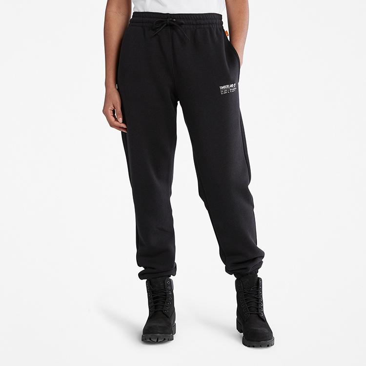 Timberland Solid Logo Casual Sports Pants Unisex Pants Black A5UHN-001