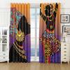 Luxury Gold Pretty African Woman Free Shipping Window Curtains For Living Room Kids Bedroom Bathroom Kicthen Door Home Decor2Pcs