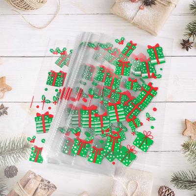 Santa Claus Gingerbread Candy Cellophane Bag Cookie Packing Baking Packaging Christmas Gift Bags