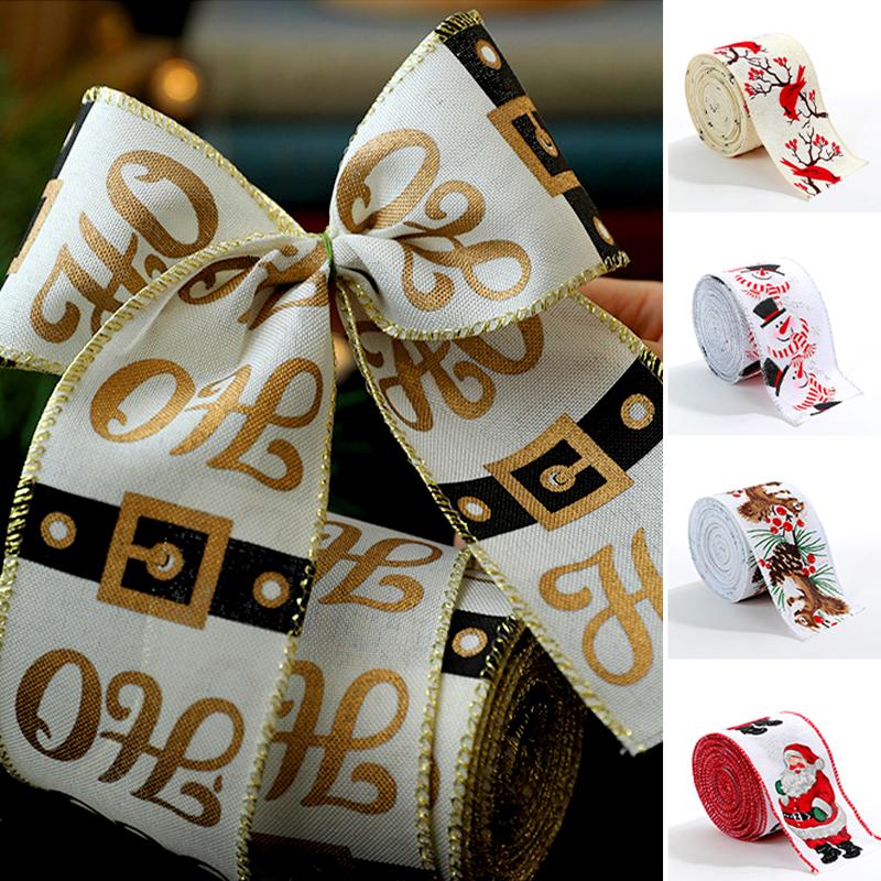 

2M/Roll DIY Vintage Lmitation льняная рождественская лента для украшения подарочной упаковки с железной проволокой