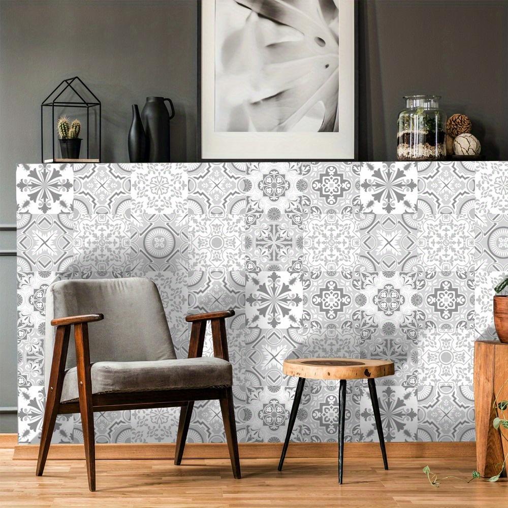 10pcs Mexican Tile Stickers Self-Adhesive Light Color Waterproof Wall Stickers Floor Sticker for Bedroom Kitchen Bathroom Stairs Garden Floor