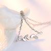Pastoral Simple Fashion Horse Eye Olive Branch Leaf Shape Personalized Silver Plated Necklace, Female