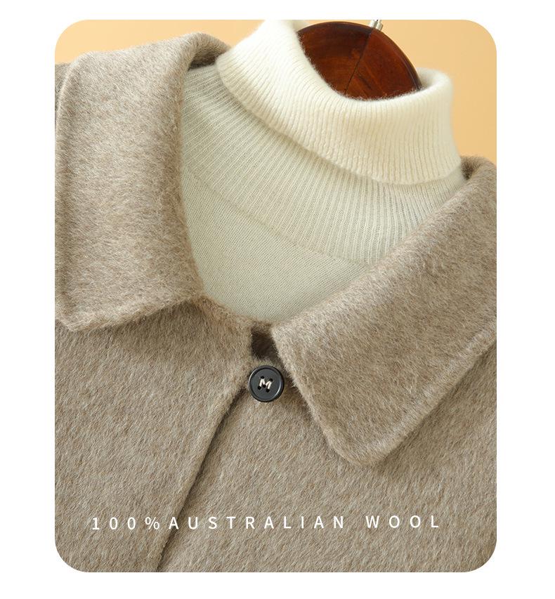 Women's Mid-Length Double-Sided Wool Coat, Petite & Plus Size, Autumn/Winter 2024 Collection