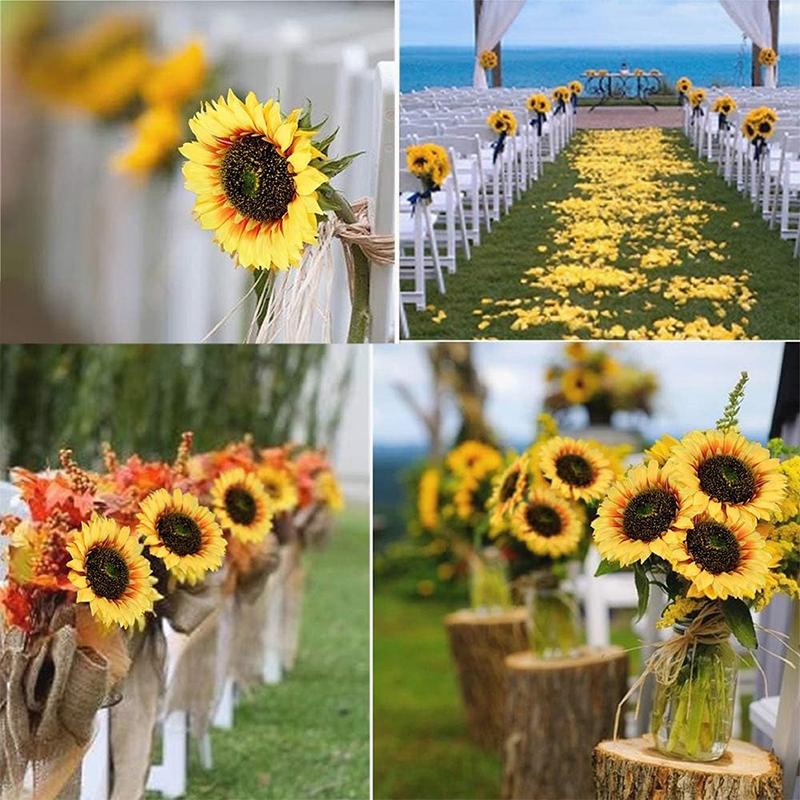 5/10Pcs Sunflower Artificial Flowers Heads Silk Fake Flowers for Home Decor Wedding Decoration Party DIY Wreath Gift Accessories