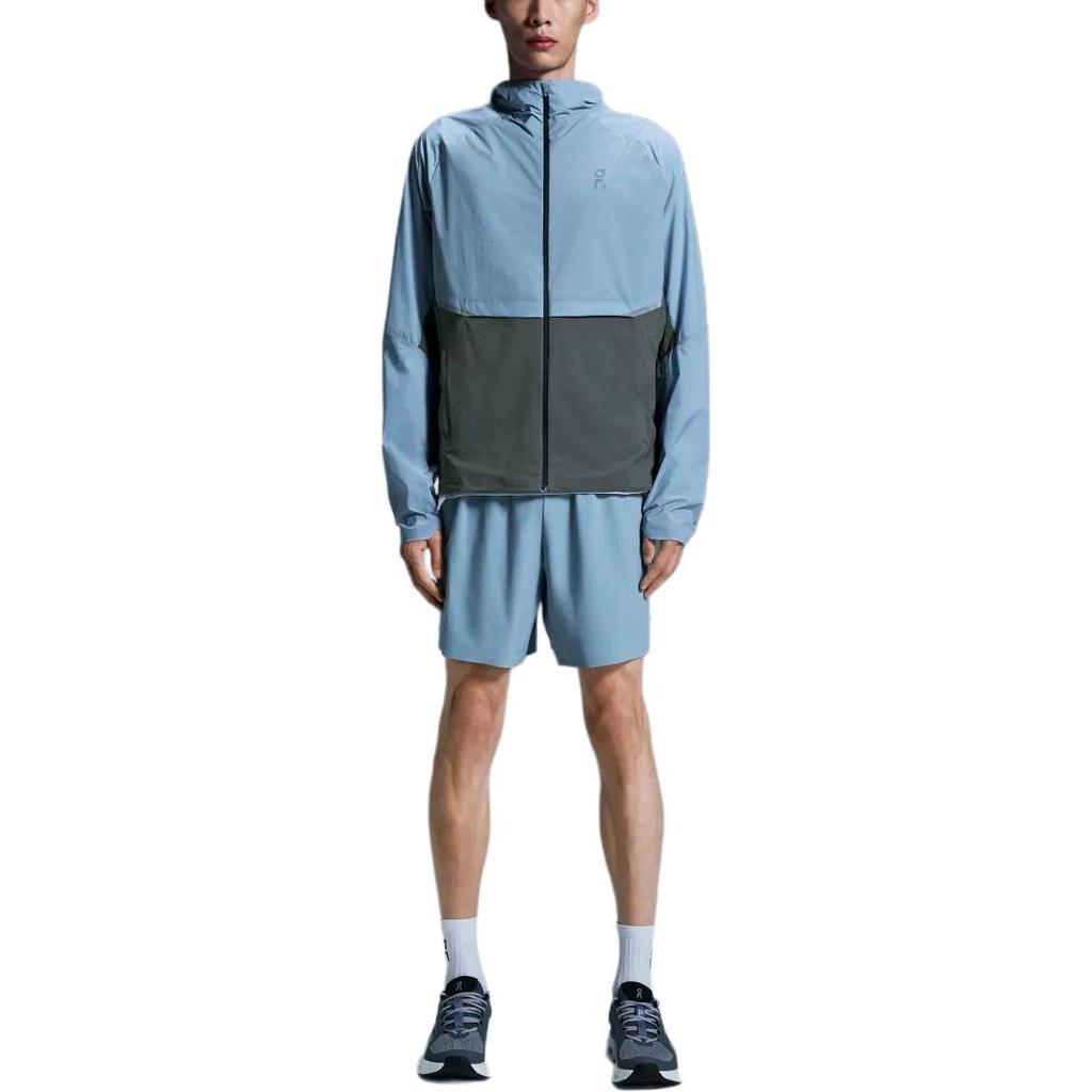 On Core Jacket Logo Hooded Color Block Comfortable Jacket Men Jacket Light-Gray-Blue Solar-Black 1ME10332987