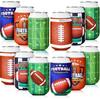 30 Pcs 6 Styles Football Beer Can Sleeves Football Soda Can Beverage Reusable Beer Bottle Cup for Sports Lovers Drinks Sleeves Party Supplies