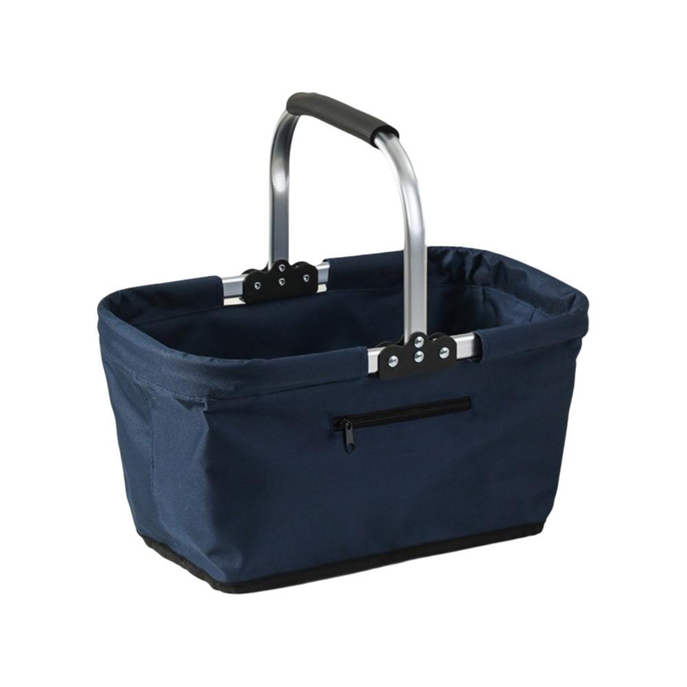 Cesto per la Spesa da 26 L con Telaio in Alluminio Borsa Termica da Picnic per Supermercato