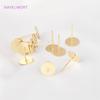 Brass Metal Blank Earring Studs Base Pins 14K Gold Plating Ear Post with Pad,DIY Jewelry Making Accessories Wholesale