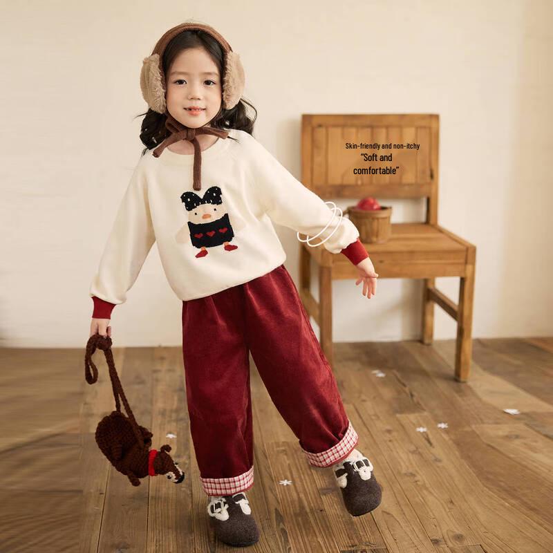 Девочкин вязаный джемпер с узором LUSON Okids 100