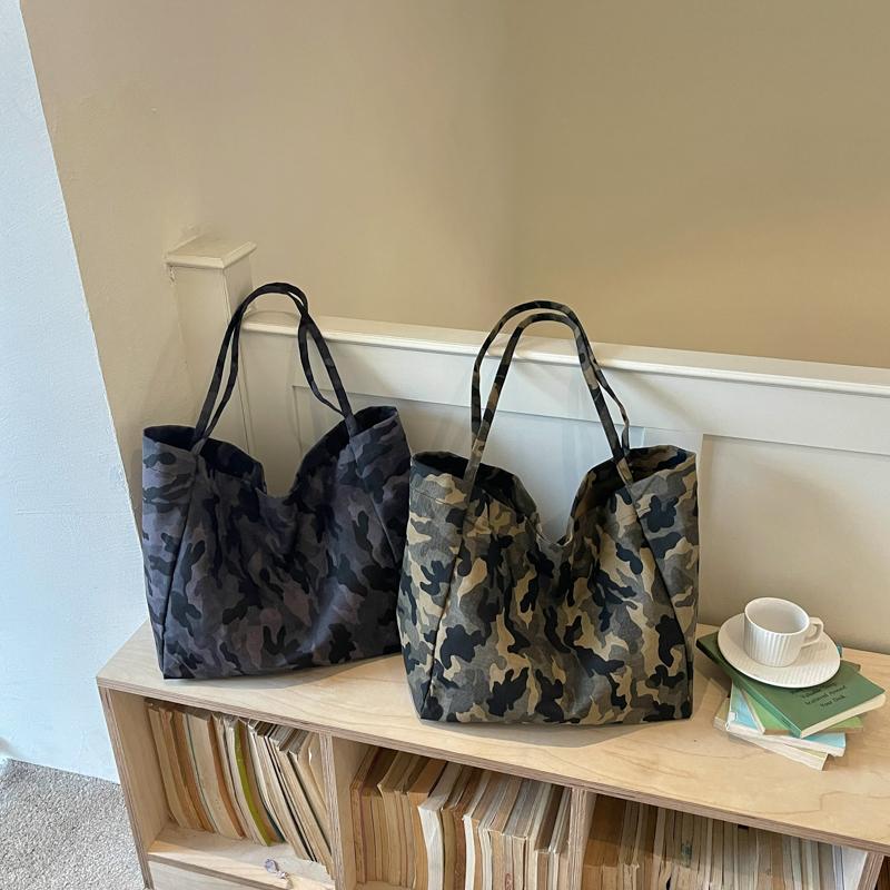 Borsa a Spalla Grande Capacità Borsa Tote Mimetica Borsa da Lavoro da Donna