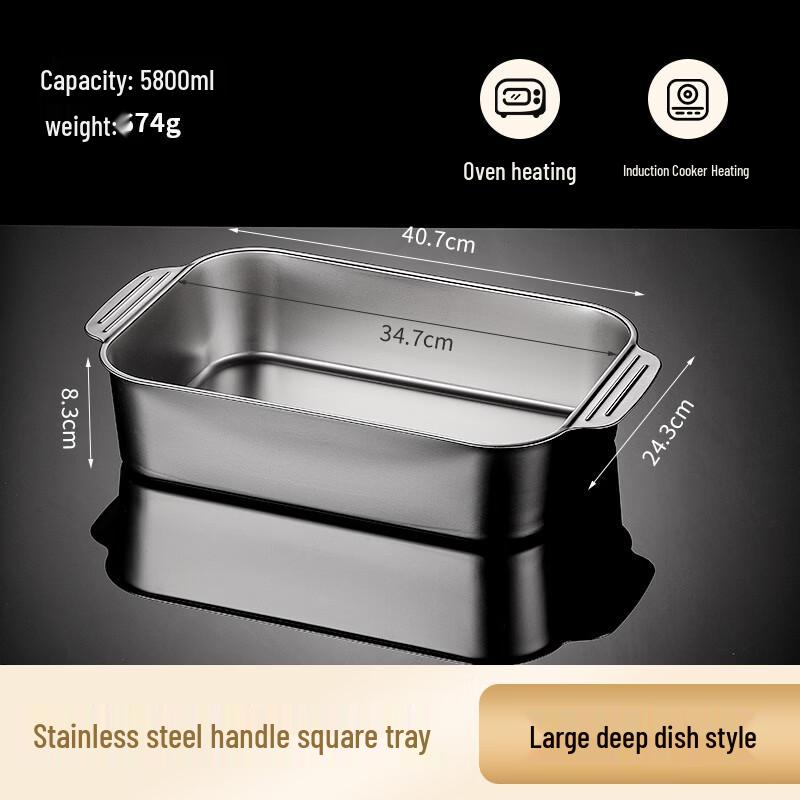 LIJIA KITCHENWARE Commercial Stainless Steel Deep Rectangular Roasting Pan