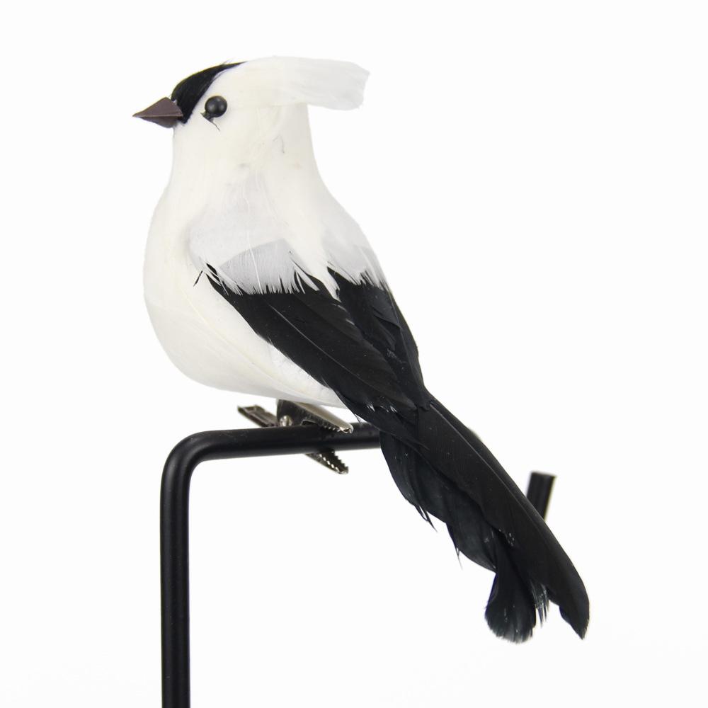 Real Feather Simulation Birds, Foam Fake Bird Ornaments for Garden Landscape Decor, 4 Pack