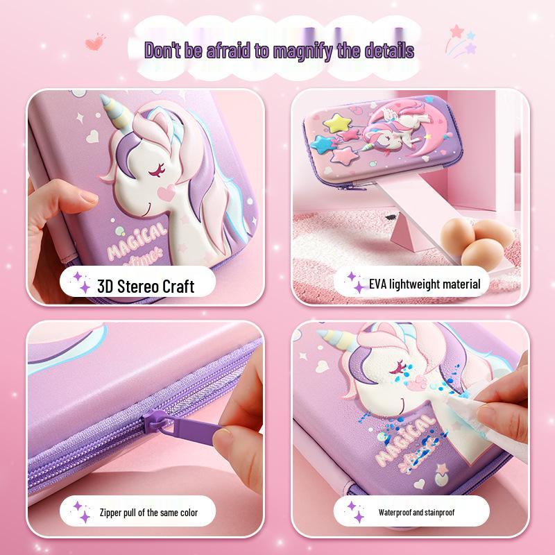 3D Stereo Unicorn Pencil Case - Multi-functional, Large Capacity Stationery Box for Primary School Students