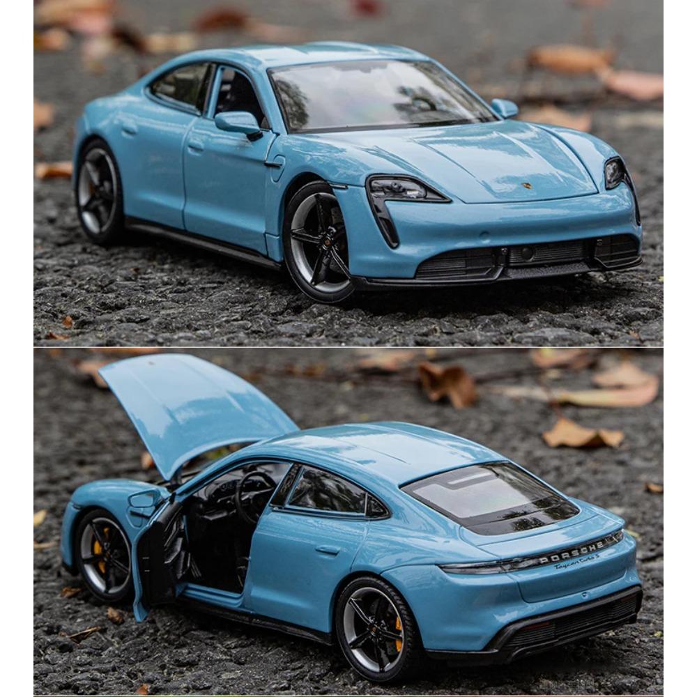 Welly 1/24 Porsche Taycan Turbo S Alloy Car Model Diecasts Metal Toy Sports Car Model High Simulation Collection Childrens Gifts