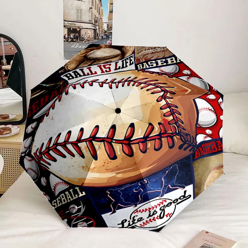 Ombrello Passione e Patrimonio del Baseball 8-Stecche per Viaggio, Campeggio, Ombrello Portatile Leggero Casual, Essenziale per ogni Famiglia Regalo per le Vacanze