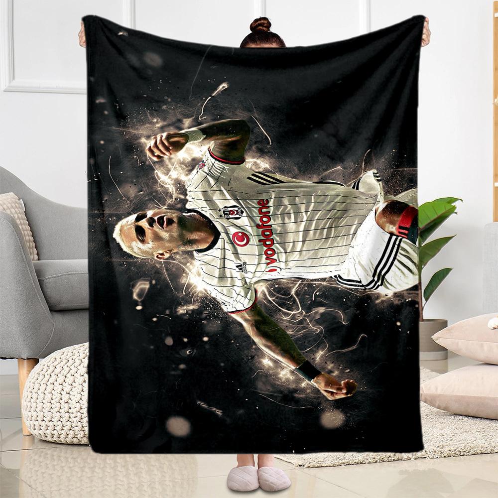 Soccer Player Action Blanket Comfortable Great for Bedding Office Chair Four Seasons Multipurpose Modern Unique Gift for Family and Friends Camping