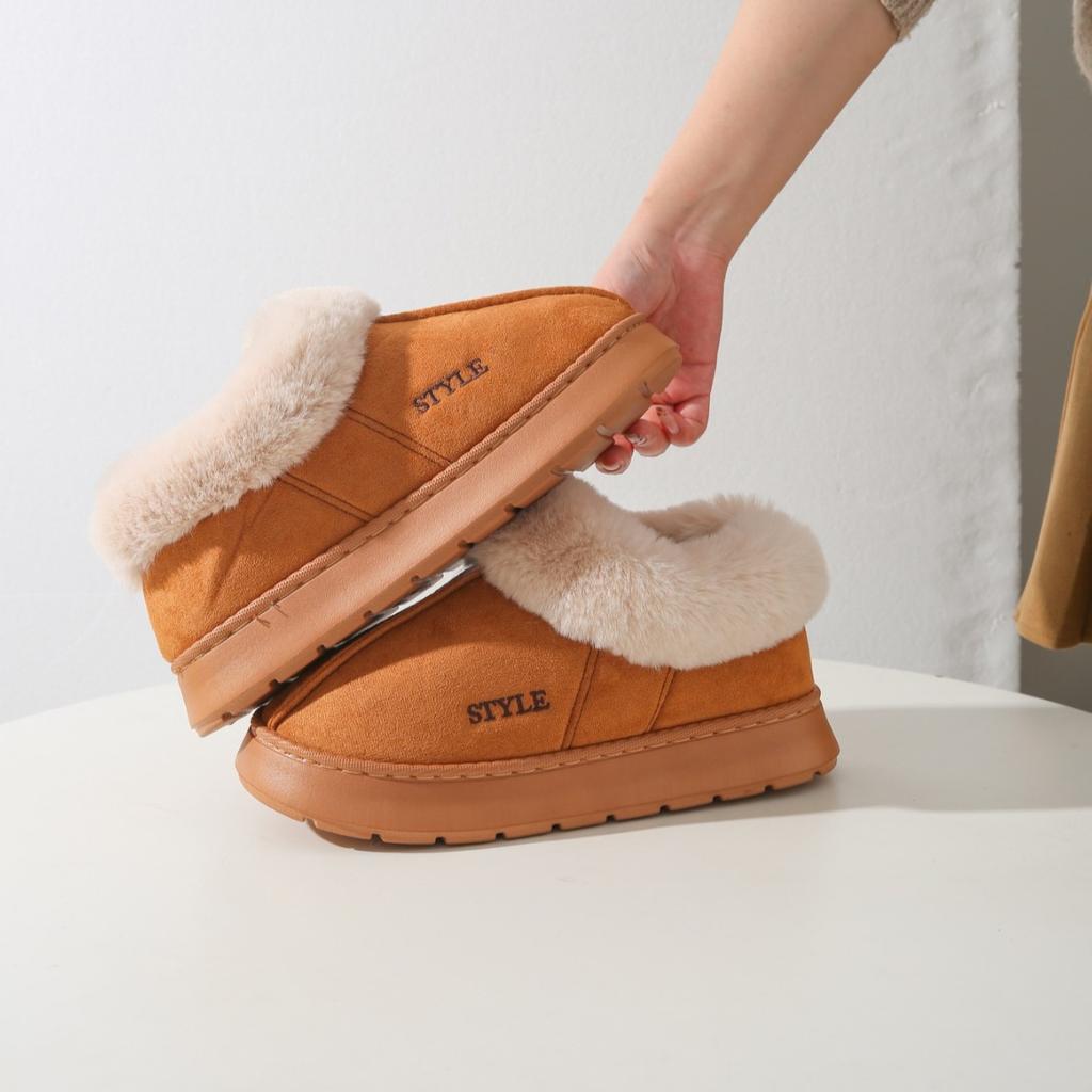Cixi Cotton Slippers Thick-soled Winter Home Use Indoor Non-slip Warm Confinement Shoes Home Couple