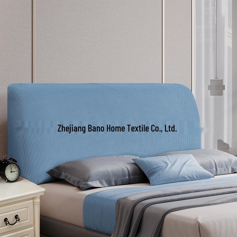 Nordic Style Elastic Bed Head Cover - Full, Removable, Washable, Solid Color, Soft, Dust-Proof Cover