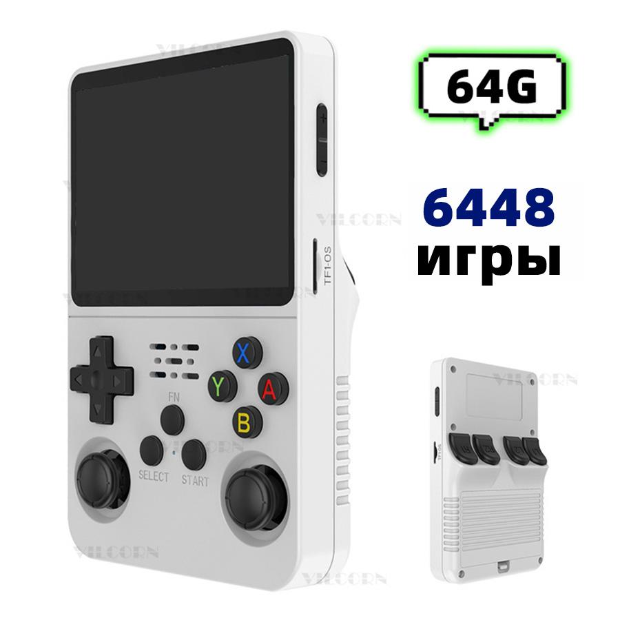 

Портативная игровая консоль R36S, 3,5 дюйма, карманный видеоплеер, система Arkos Linux, эмулятор игр для PS1/N64/GBA, детский подарок