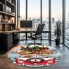 Christmas Dog Printed Round Rug Carpet Chair Rug Area Rug Entryway Doormats,for Office Chair Living Room Bedroom Kitchen Room.