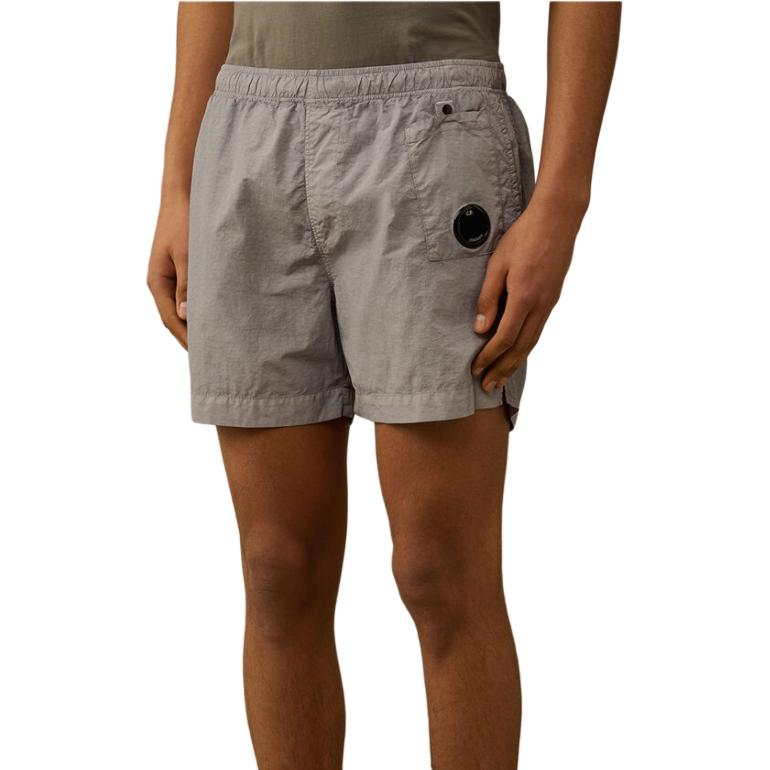 C.P. Company Solid Color Elastic Pocket Swim Shorts Men Swimwear Gray 18CMBW233A005991G916