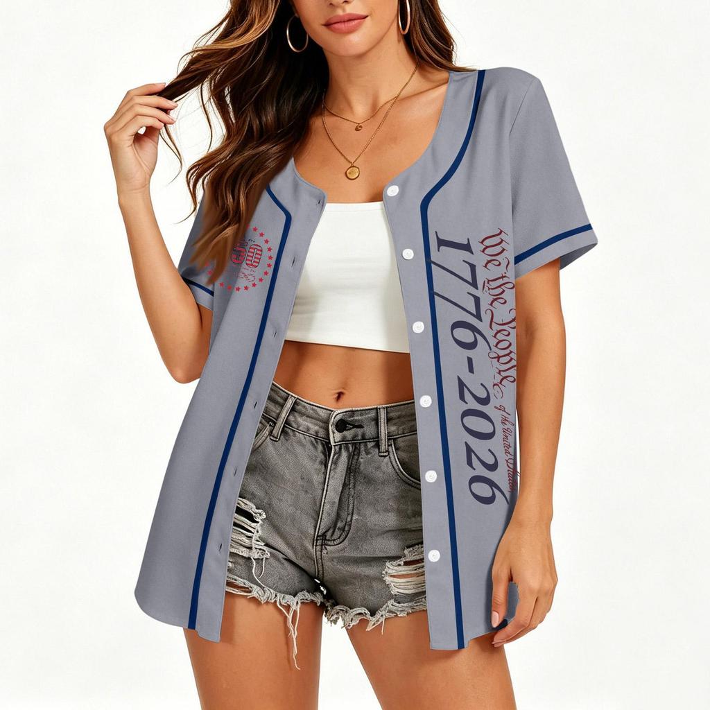 Unisex Baseball-Trikot mit Knopfleiste, bedrucktem Text und Grafikdesign, leichte Freizeit-Sportbekleidung für Erwachsene