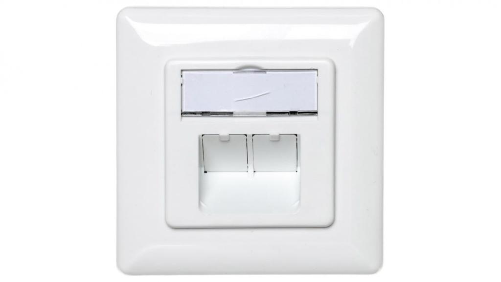 Surface-mounted Telecommunication Socket 2X Rj45 Stp Cat. 5E Dn-9002-N