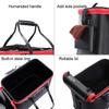 New 30-50cm Fishing Bucket EVA Foldable Carrying Handle Collapsible Live Fish Box with Side Pocket and Zipper for Travel Camping