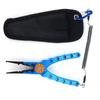 Fishing Lure Pliers Tongs Multifunction Aluminum Alloy Hook Remover Tool Equipment(Blue Silver )