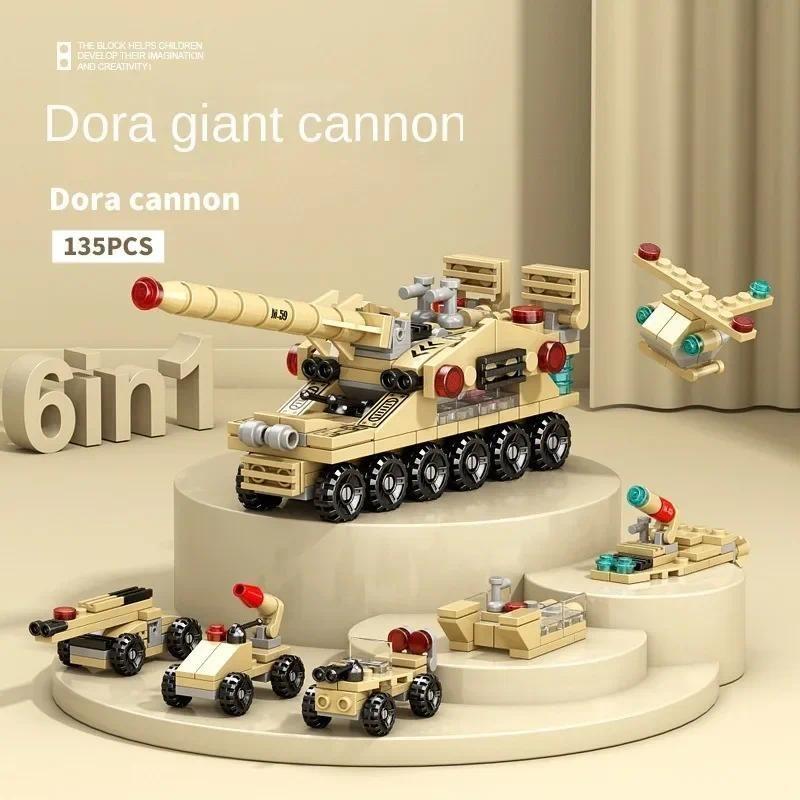 6 IN 1 City Engineering Car Police Truck Mech Dinosaur Building Blocks Tank Helicopter Bricks Fire Fighting Set Toys for Children