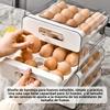 32 Compartment Egg Storage Box Double Drawer Plastic Transparent Egg Rack Refrigerator Crisper Kitchen Organization Egg Carton