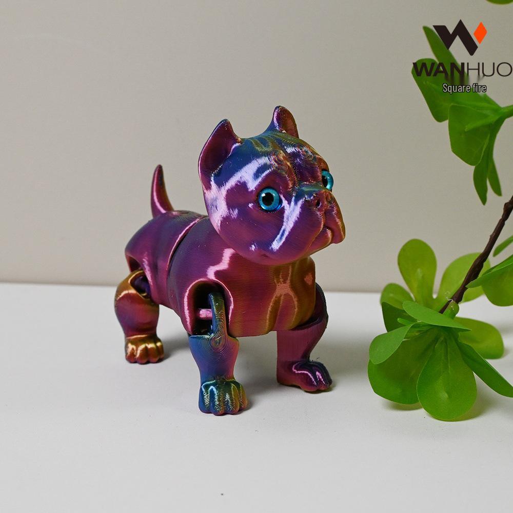 3D Printed Jointed French Bulldog Toy Model for Kids