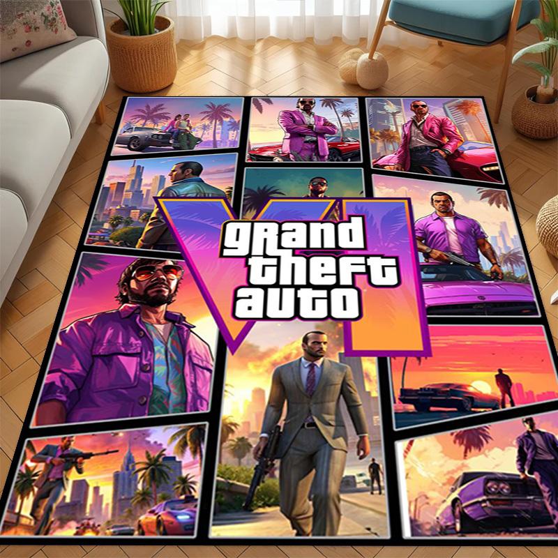 Vibes Vice City carpet printing Home Decor Art Protective pad Bathroom mat