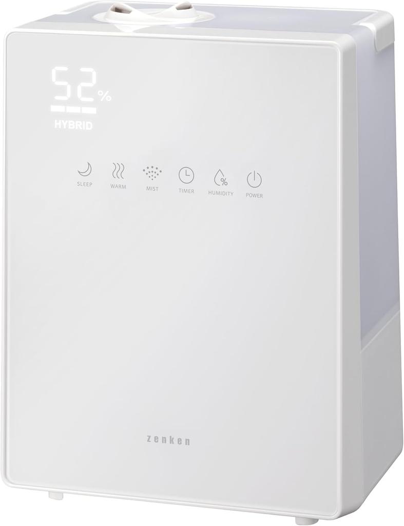 Zenken Hybrid Natural Ultrasonic Humidity Silver Quiet Operation Humidifier, Mist, Antibacterial, + Heater, Sensor, Timer, Ion,