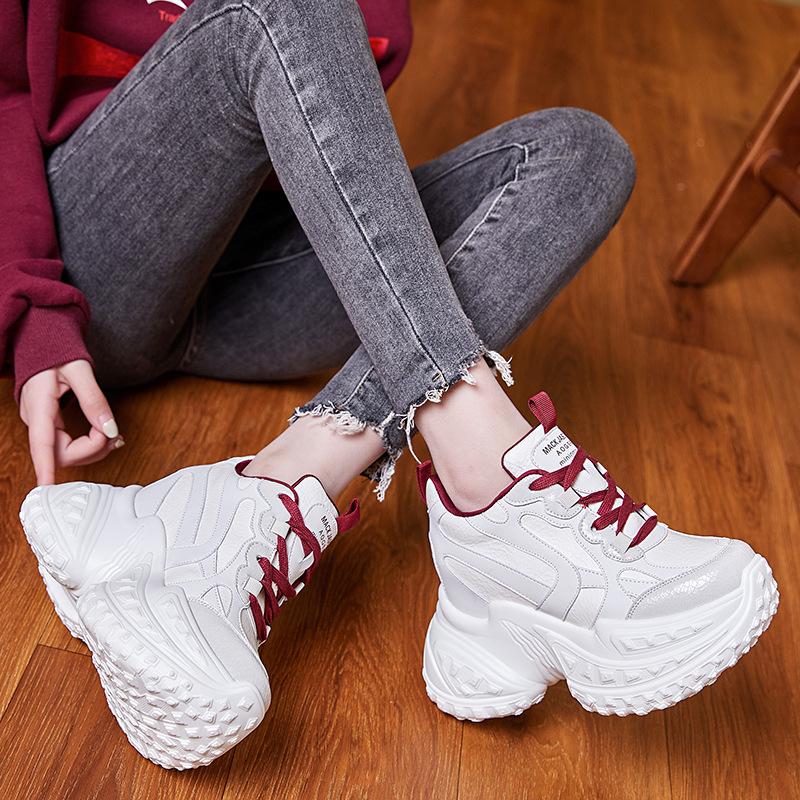 12 New Breathable Dad Shoes Platform Mesh Small Sports Casual Shoes A21