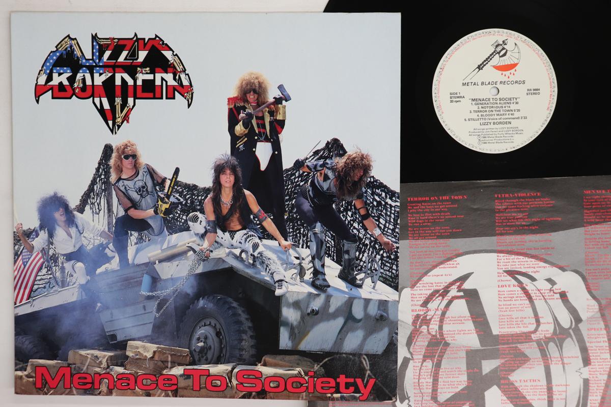 LP Record LIZZY BORDEN  Menace To Society RR9664 METAL BLADE 1986 Europe Rock Used