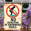 2D Flat No Peeing In The Pool" Vintage Aluminum Metal Sign - 8x12 Inches, Perfect for Swimming Pool, Beach House, and Outdoor Wall Decor