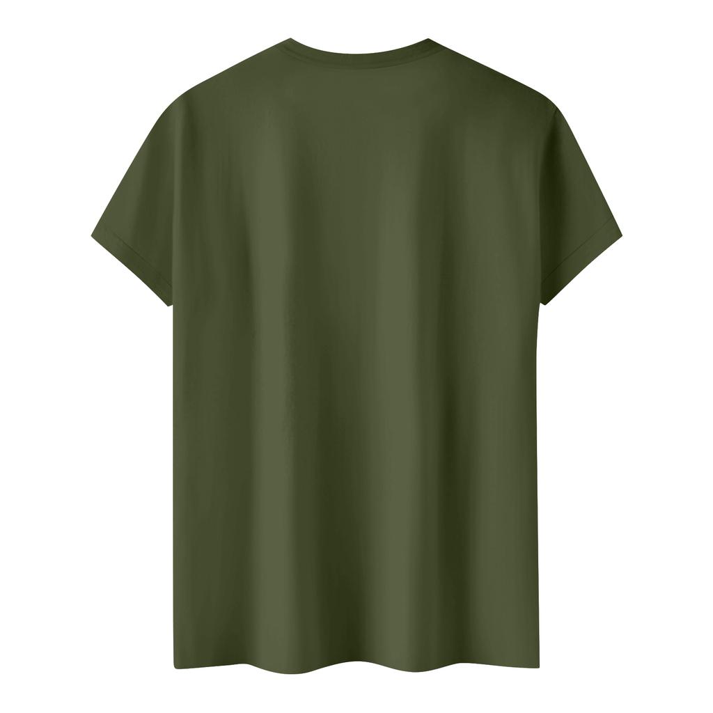 Women's Casual Printed T-Shirt Round Neck Pullover Short Sleeve Top