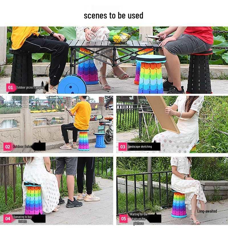 Portable Telescopic Folding Stool for Travel and Outdoor Use