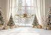 Christmas Home Decoration Background Xmas Tree Toy Gift Winter Window Family Kids Party Christmas Photography Backdrop