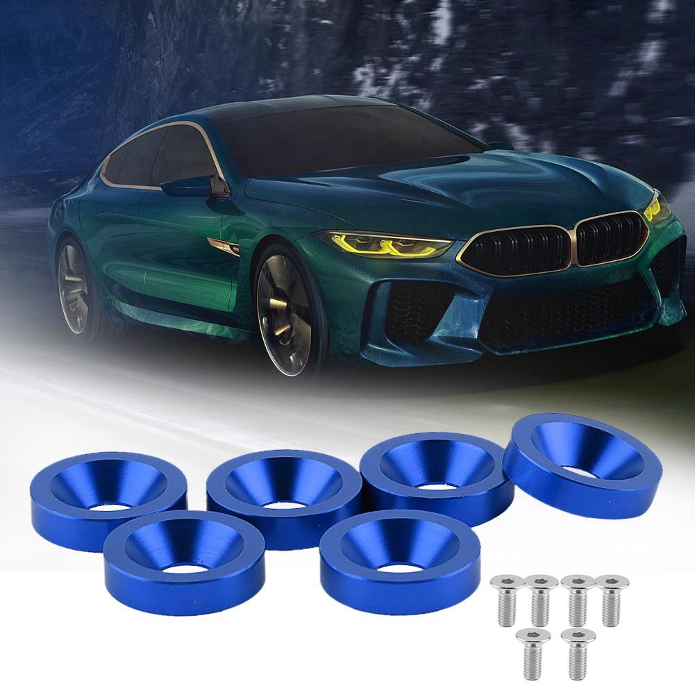 6ks Rám SPZ auta motocyklu Blatník Nárazník Kryt motoru Podložka Šroubová sada (Modrý)