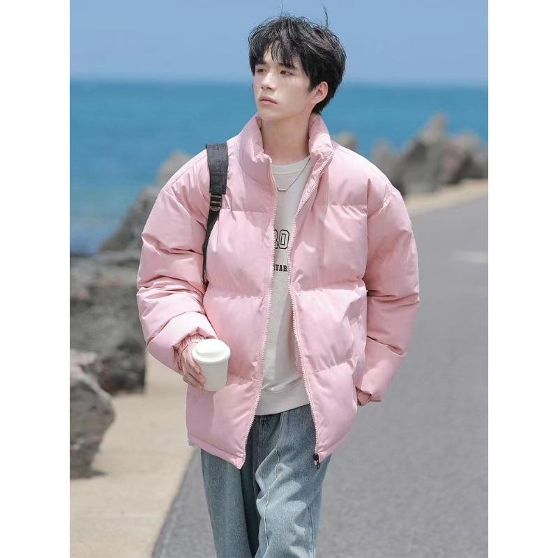 

Winter Lamb Wool Bread Clothes, New Loose Men s Thickened Large Size Coat, Couple s Velvet Warm Cotton Clothes M розовый