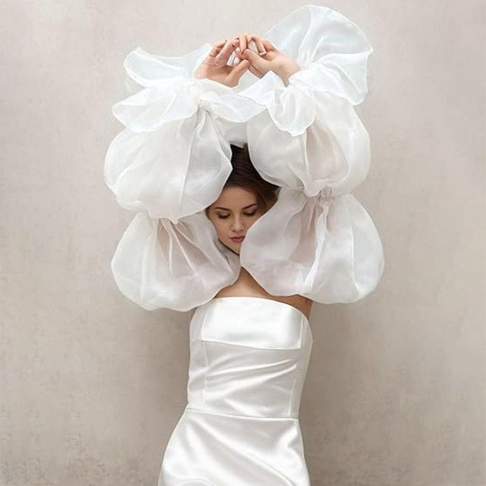 Elegant Bride Detachable Sleeves Bowknot Fairy Sleeves Fashion Puff Wedding Arm Sleeves Women Lady